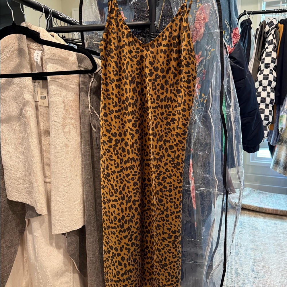 Leopard Print satin dress